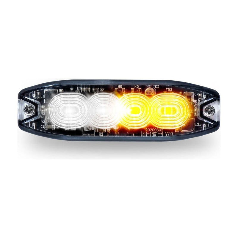 TLED-W34AW Amber/White LED Class 1 Low Profile Warning Strobe with 36 Flash Patterns (4 Diodes) STROBE Dark Slate Gray