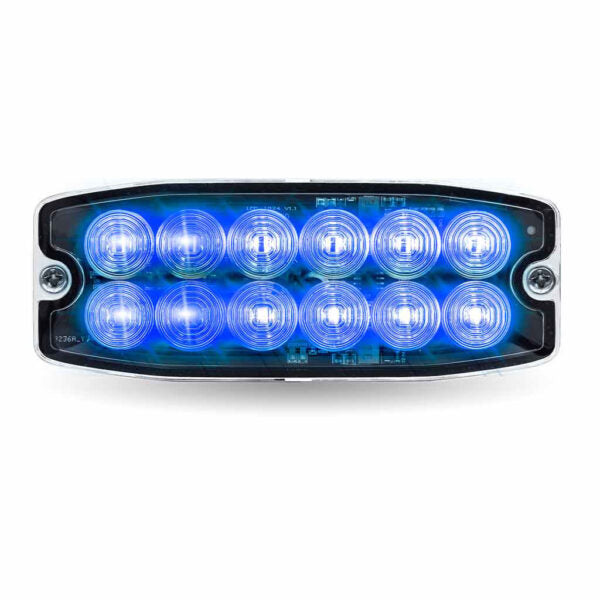 TLED-W412AB Dual Solid Color Directional LED Slim Surface Strobe Light – Amber / Blue Strobe