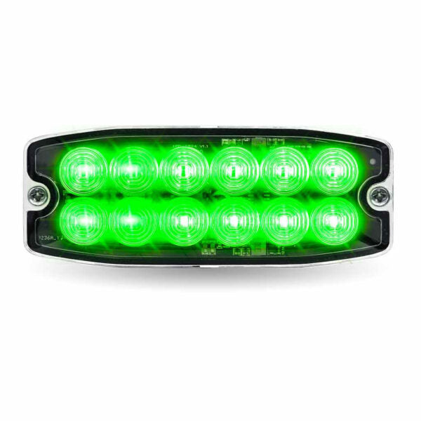 TLED-W412AGDual Solid Color Directional LED Slim Surface Strobe Light – Amber / Green Strobe