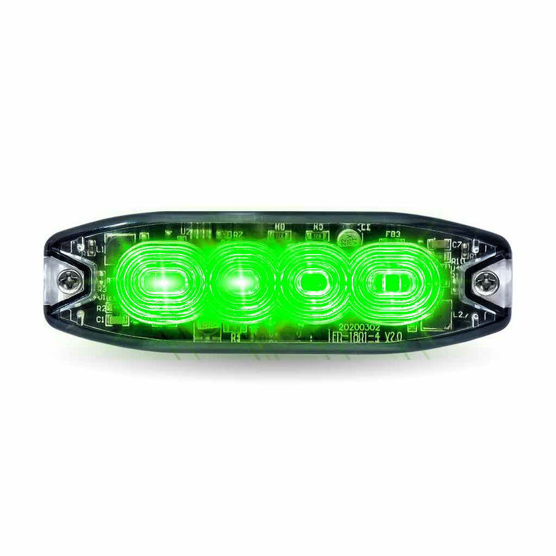 TLED-W44AG Dual Solid Color Directional LED Slim Surface Strobe Light – Amber / Green Strobe