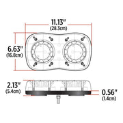 Permanent Mount 3 Flash Light Bar - 1440 LM (18 Diodes) STROBE Light Gray