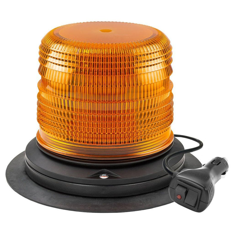 TLED-W7 Amber LED Class 1 Warning Beacon with 36 Flash Patterns - Vacuum/Magnetic STROBE Chocolate