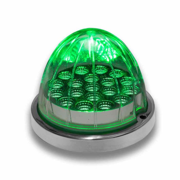 Dual Revolution Amber/Green Watermelon LED with Reflector Cup & Lock Ring (19 Diodes)