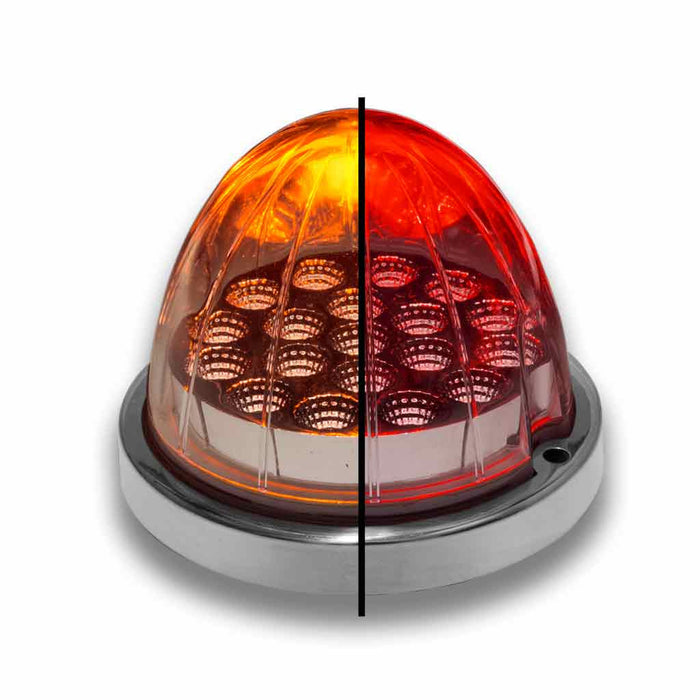 Sienna Dual Revolution Amber/Red Watermelon LED with Reflector Cup & Lock Ring (19 Diodes) watermelon sealed led