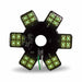 Light Gray 5" Star Green LED for 13" Donaldson Air Breather (24 Diodes)" 5" STAR