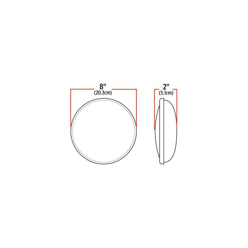 TM-2002 8″ Convex Mirror – Center Mounting Bracket Mirror Black