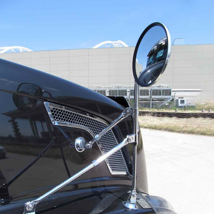 Light Steel Blue TM-2003 8″ Convex Mirror – Offset Mounting Bracket Mirror
