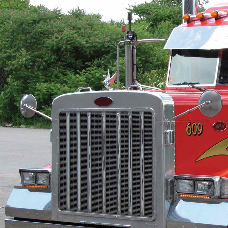 TM-2005 Curved Arm with Rectangular Base – Mirror Hood Mount Mirror Dark Slate Gray