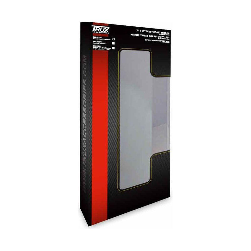 TM-2008 Heated West Coast Mirror – 7″ Wide x 16″ High Mirror Black