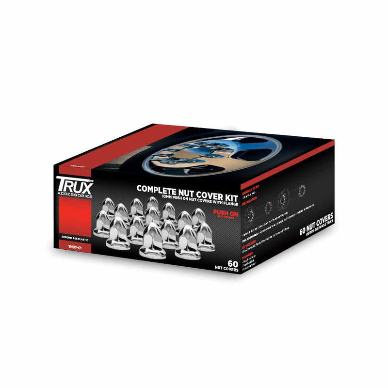 TNUT-C1 Complete Nut Cover Kit – 33mm Push On Nut Covers with Flange – 60 Nut Covers NUT COVER Dark Slate Gray