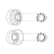 TNUT-C4 Complete Nut Cover Kit – 33mm Pointed Threaded Nut Covers with Flange | 60 Nut Covers NUT COVER Lavender