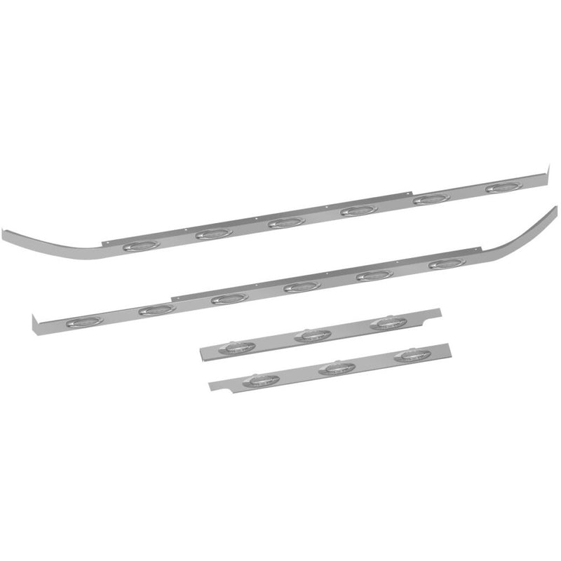 TP-10115LMC Peterbilt 579 Cab, 63" Sleeper & Extension Panel Kit with No Block Heater Hole & 18 Clear G4 LEDs (2013+) Dark Gray