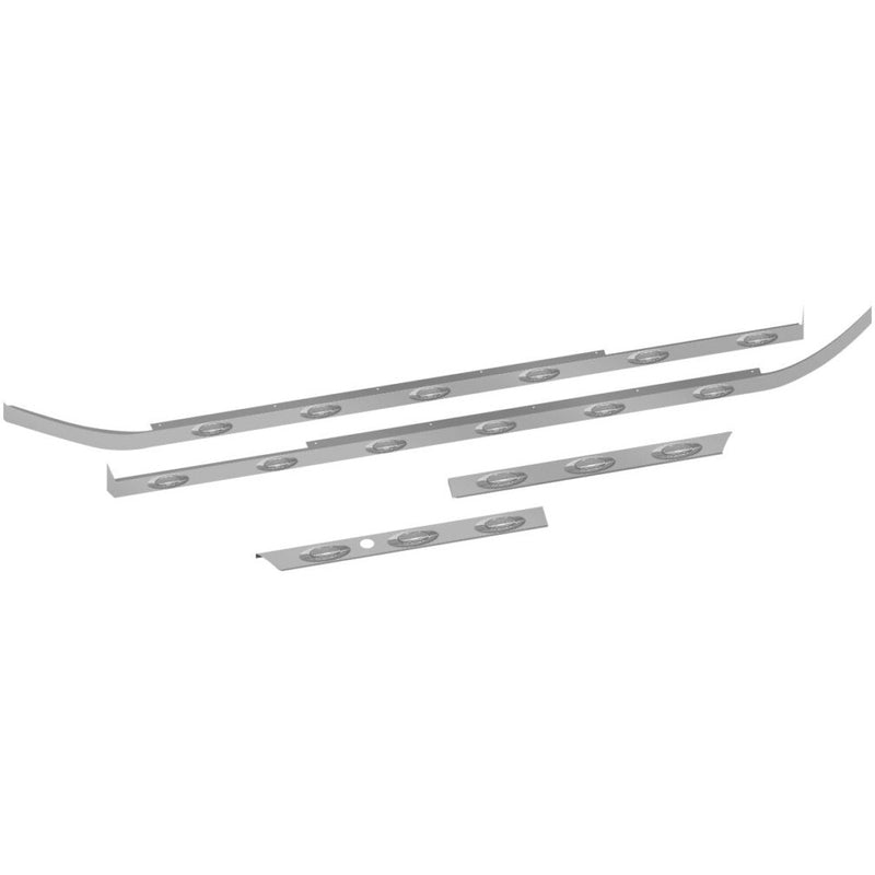 TP-10144LMC Peterbilt 579 Cab, 80" Sleeper & Extension Panel Kit with 1 Block Heater Hole & 18 Clear G4 LEDs - Short Hood Dark Gray