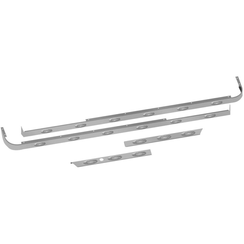 TP-10156LMC Peterbilt 579 Cab, 80" Sleeper & Extension Panel Kit for Short Hood Models & Cab Exhaust with 18 Clear G4 LEDs - 1 Blockheater Hole Dark Gray