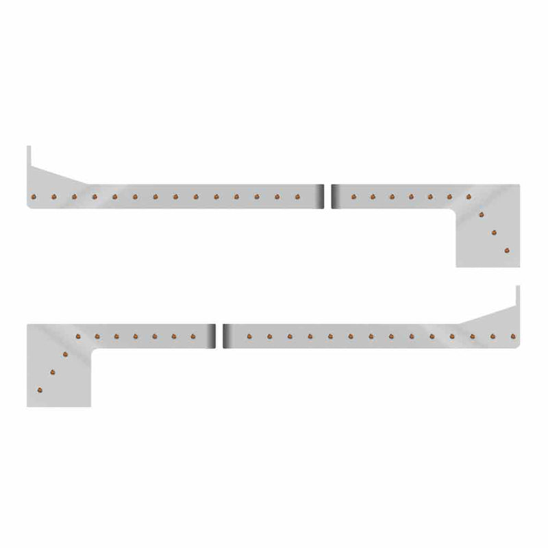 TP-10220L Peterbilt 379 Stainless Steel “Southern Style” 6" Cowl, Cab, 70" Sleeper & Extension Kit with 48 Button LEDs CAB PANEL Light Gray