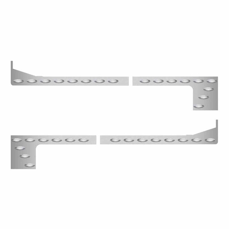 TP-1063LMC Peterbilt 379 Stainless Steel “Southern Style” 6" Cowl, Cab, 63" Sleeper & Extension Kit with 34 Clear G4 LEDs Light Gray