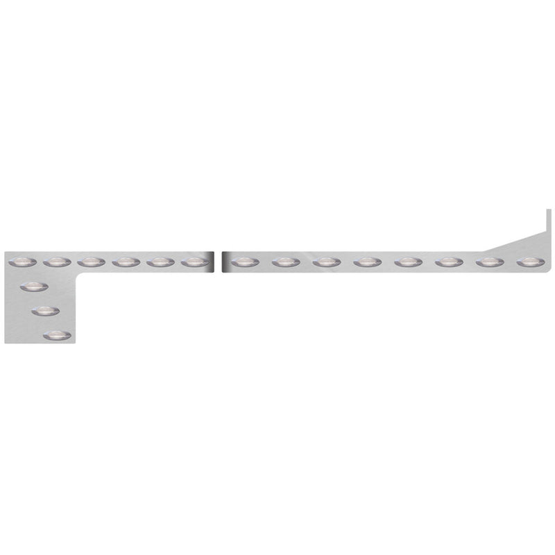 TP-1064LMC Peterbilt 379 Stainless Steel “Southern Style” 6" Cowl, Cab, 70" Sleeper & Extension Kit with 34 Clear G4 LEDs Gray