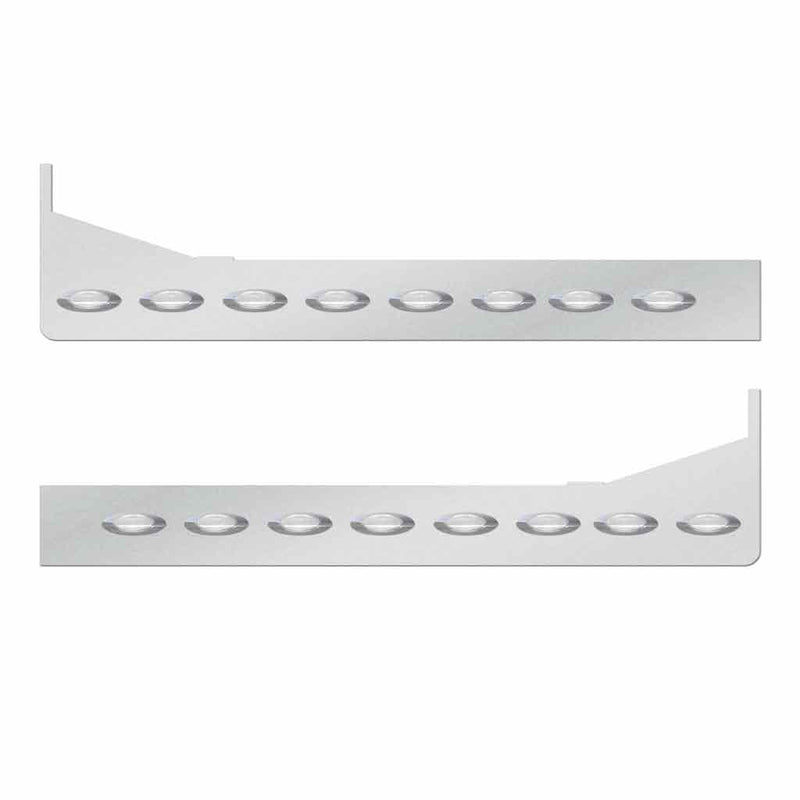TP-1066LMC Peterbilt 379 Stainless Steel “Southern Style” 9" Cowl, Cab, 63" Sleeper & Extension Kit with 28 Clear G4 LEDs Light Gray