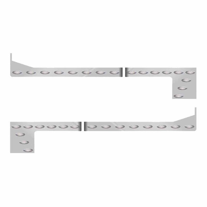 Peterbilt 379 Stainless Steel “Southern Style” 9" Cowl, Cab, 70" Sleeper & Extension Kit with 28 G4 LEDs Light Gray
