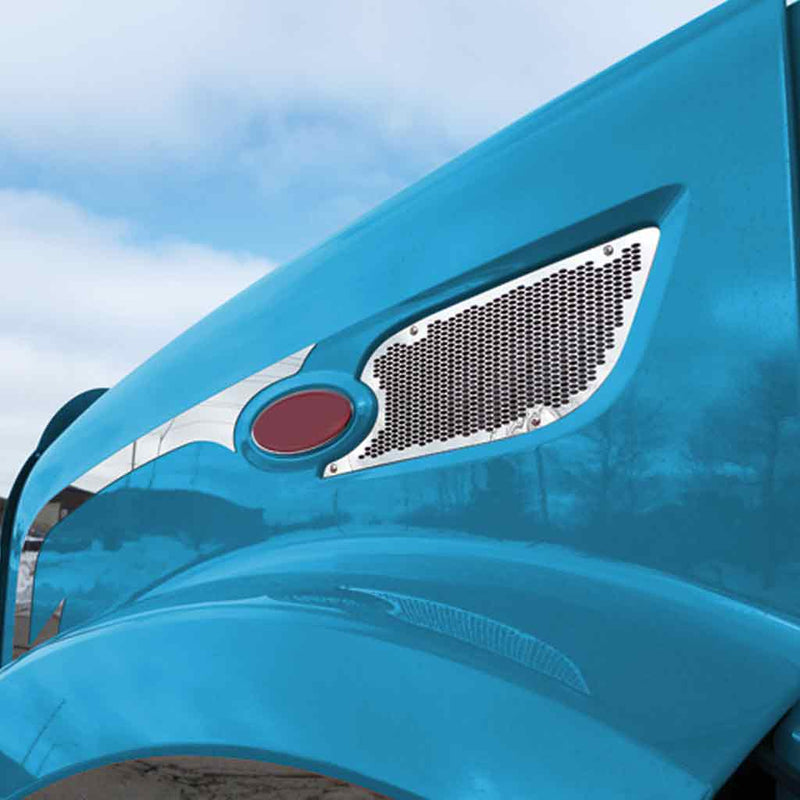 TP-1123 Peterbilt 579 Chrome Air Intake Grill (2013+) Steel Blue