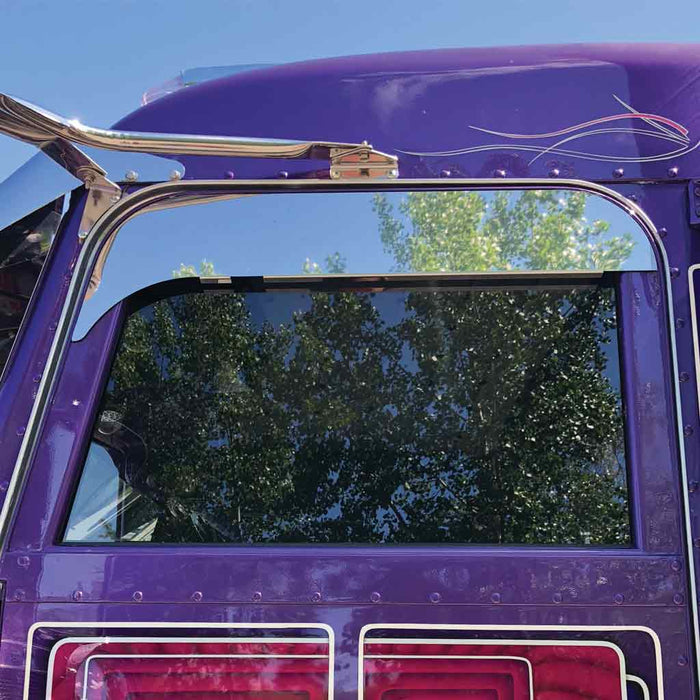 Dark Slate Blue Peterbilt 5" Flange Chop Top Window - Cab Mounted Mirror WINDOW CHOP TOP
