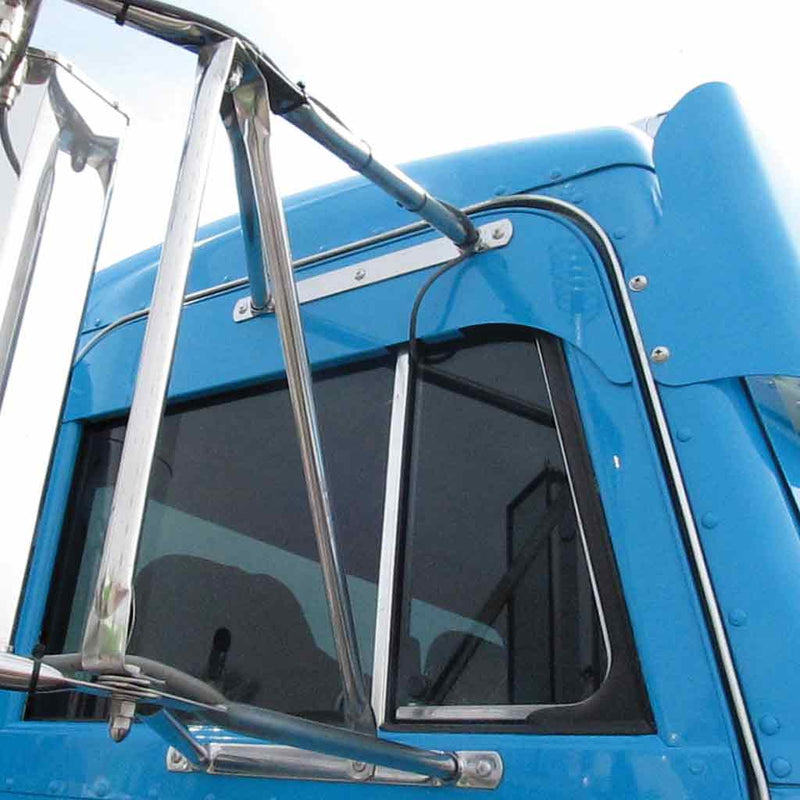 TP-1439 Peterbilt 5" Flange Chop Top Window - Door Mounted Mirror WINDOW CHOP TOP Steel Blue