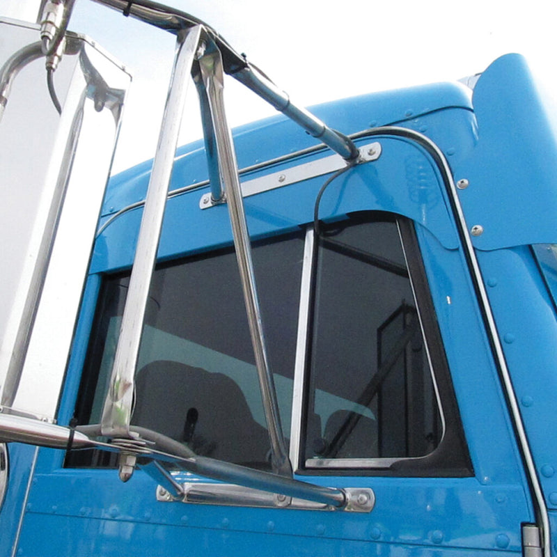 TP-1457 Peterbilt 5" Flange Chop Top Window - Door Mounted Mirror - Paintable #tp-1457 WINDOW CHOP TOP Steel Blue