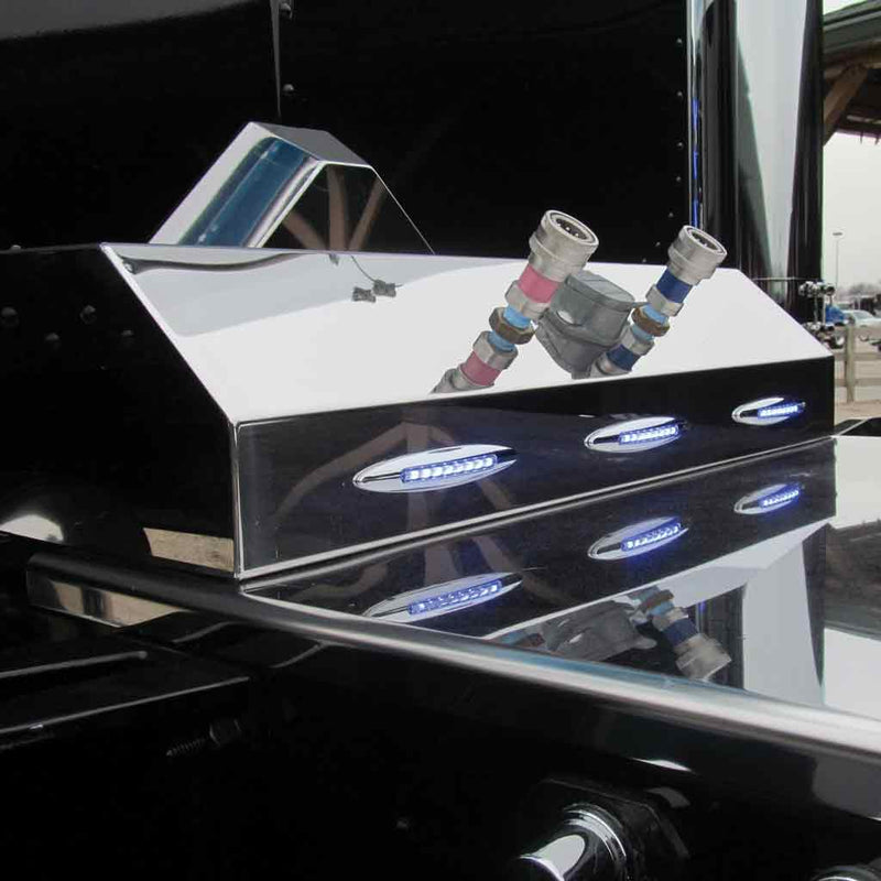 TP-1645 Peterbilt Trailer Service Airline Box with 3 Slotted Light Holes AIR LINE BOX Gray