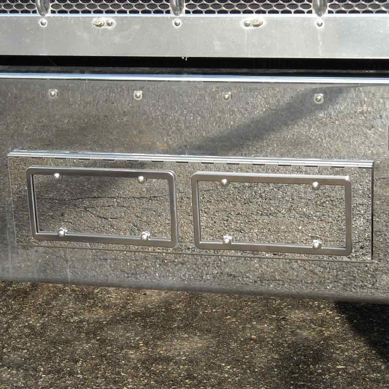 TP-1702 Peterbilt 388 - 389 License Plate / Tag Swing Plate - 2 Plates License Plate Holder Dim Gray