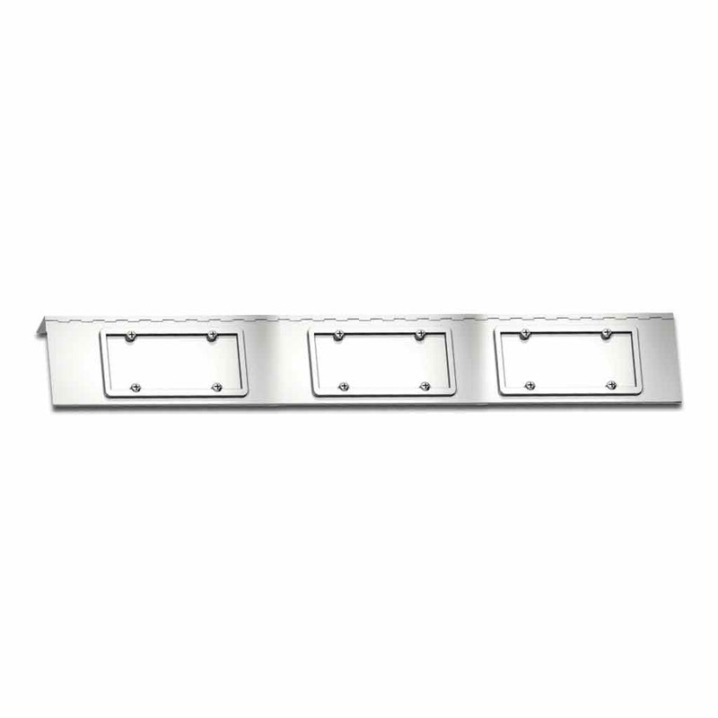 TP-1703 Peterbilt 388 - 389 License Plate / Tag Swing Plate - 3 Plates License Plate Holder Light Gray