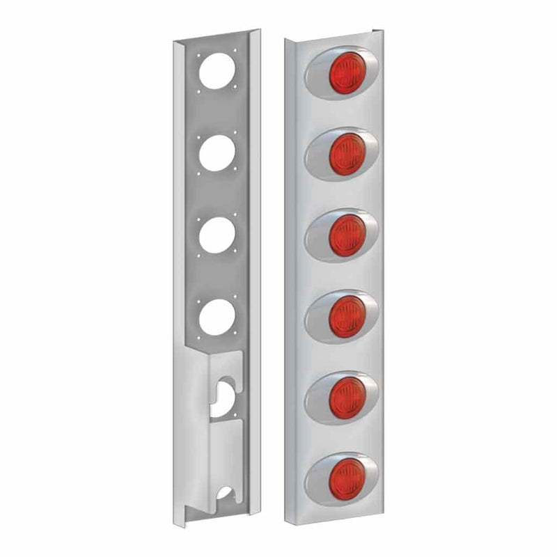 TP-1812 Peterbilt 379 Rear Air Cleaner Light Bar with 12 Slotted Light Holes REAR AIR CLEANER Gray