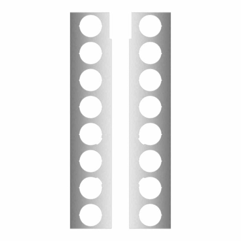 TP-1846 Peterbilt 389 15" Premium Front Air Cleaner Light Bar with 8 X 2" Light Holes (2013+) FRONT AIR CLEANER Light Gray