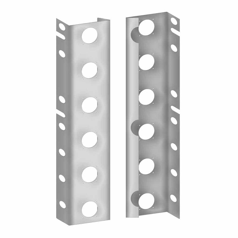 TP-1847 Peterbilt 389 15" Premium Rear Air Cleaner Light Bar with 8 X 2" Light Holes (2013+) FRONT AIR CLEANER Dark Gray