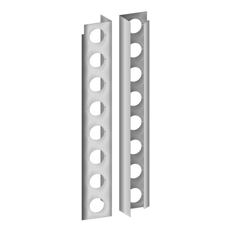 TP-1867 Peterbilt 389 15" Premium Rear Air Cleaner Light Bar with 16 x 2" Round Light Holes (2010+) REAR AIR CLEANER Gray