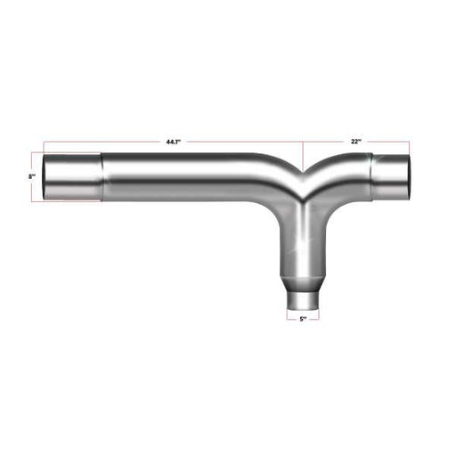 Gray Y Pipe – 8″ Wide - Fits the Trux Elbows TEL-8 and TEL-10