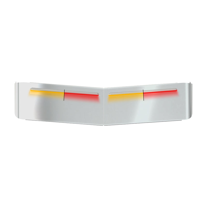 TSUN-K52AR KW. 13″ Curved Glass Post-Mount Louvered Sun Visor – Dual Glow Strips (Amber/Red) VISOR Gray