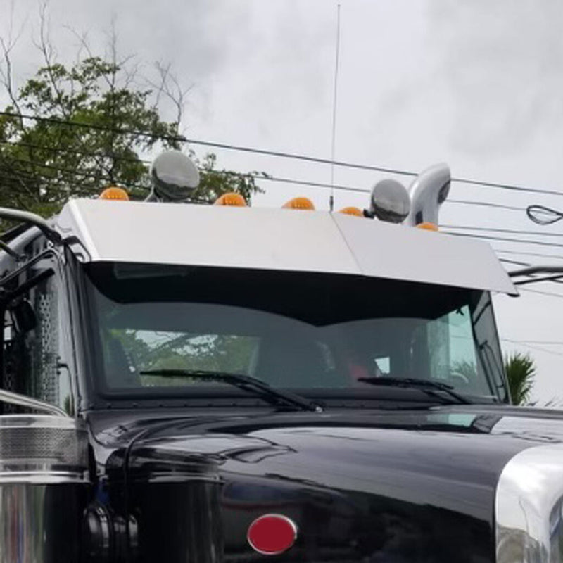 TSUN-P50 13 1/2" Peterbilt Standard Cab Boltless Sunvisor for Curved One-Piece Windshields (1987+) PETERBILT VISOR Light Gray