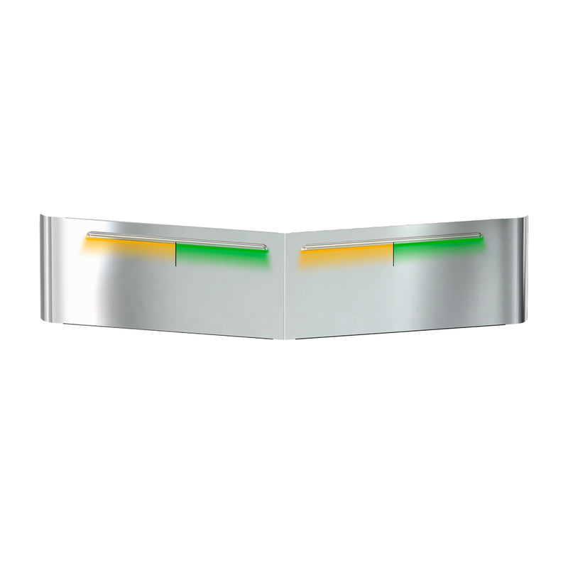 TSUN-P61AG PB. 14″ High & Low Roof with 2 Piece Windshields Louvered Sun Visor (1987+) – Cab Mounted Mirrors | Dual Glow Strips (Amber/Green) VISOR Gray