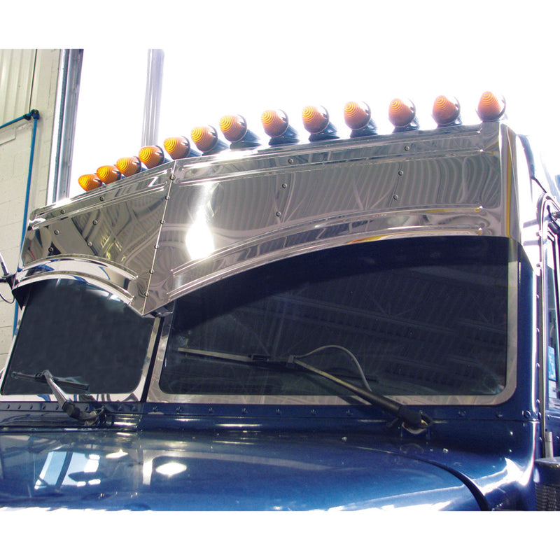 TSUN-P7 15 1/2" SS Batman Style Pet. 379 4 Bead Visor (1 Piece) TSUN-P7 PETERBILT VISOR Dark Slate Gray