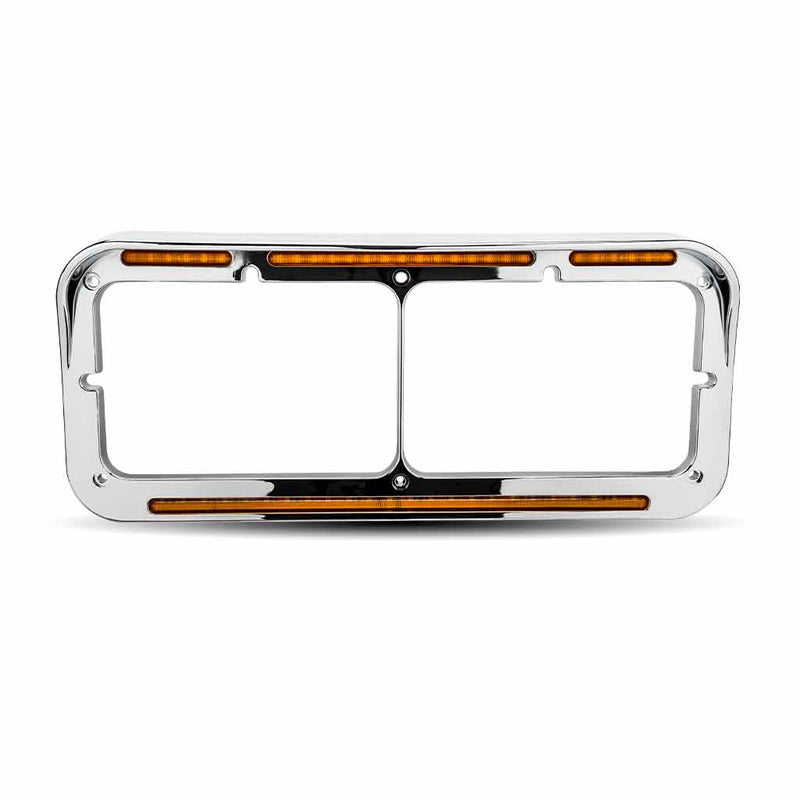 TU-1029A Universal Rectangular Flatline Headlight Bezel - Amber