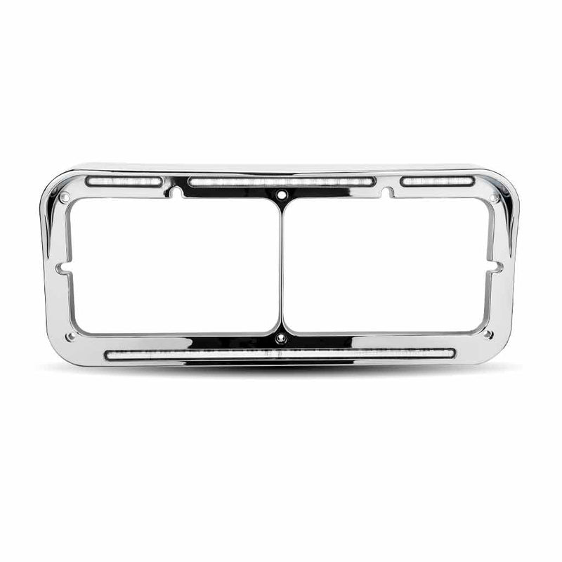 TU-1029W Universal Rectangular Flatline Headlight Bezel - White