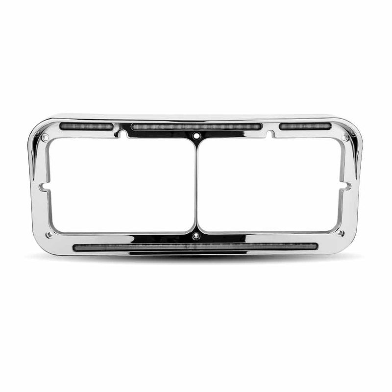 TU-1029 Universal Rectangular Flatline Headlight Bezel - Clear Amber