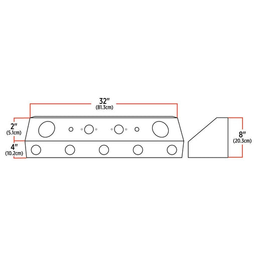 Antique White TU-1601 LED Airline Box – 2 x 4″ Holes & 5 x 2″ Holes | Stainless Steel