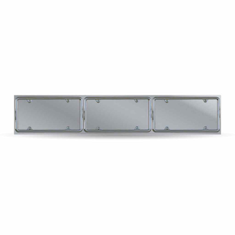 TU-1714 License Plate Holder – Triple Plate | Stainless Steel Dark Gray