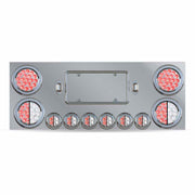 TU-9001L2. Dual LED Rear Center Panel – 4″ & 2″ Dual LEDs (Clear Lens) | Stainless Steel REAR CENTER PANEL Dark Gray