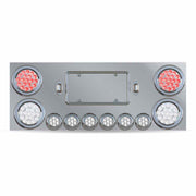 TU-9001L2. Dual LED Rear Center Panel – 4″ & 2″ Dual LEDs (Clear Lens) | Stainless Steel REAR CENTER PANEL Dark Gray