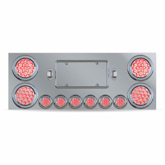 Dark Gray TU-9001L5 Dual LED Rear Center Panel – 4″ & 2″ Dual LEDs (Clear Lens) | Stainless Steel REAR CENTER PANEL