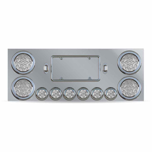 Dark Gray TU-9001L5 Dual LED Rear Center Panel – 4″ & 2″ Dual LEDs (Clear Lens) | Stainless Steel REAR CENTER PANEL