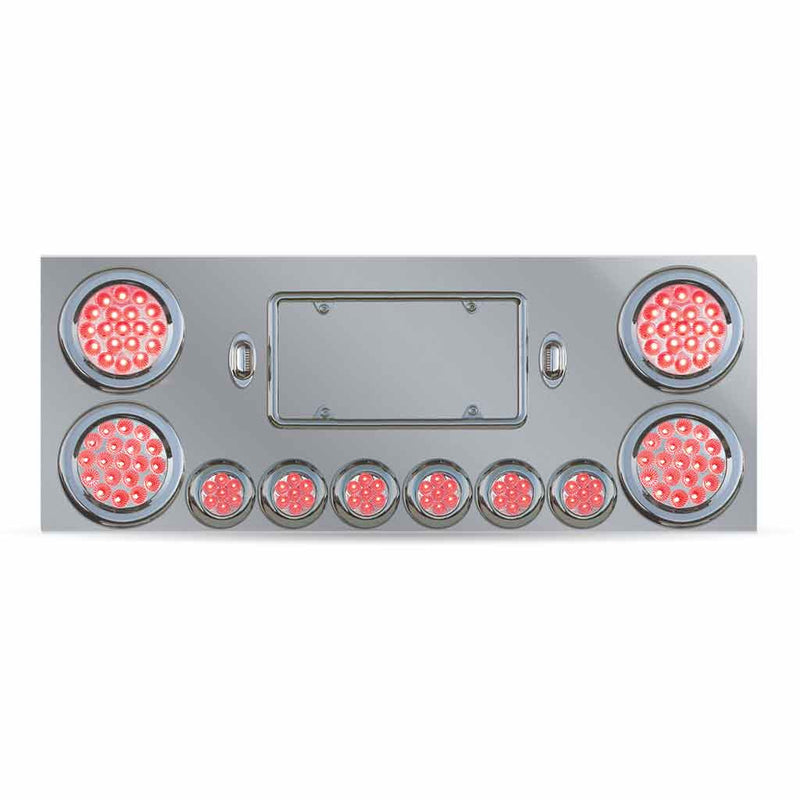 TU-9001L6 Dual LED Rear Center Panel – 4″ & 2″ Dual LEDs (Clear Lens) | Stainless Steel REAR CENTER PANEL Dark Gray