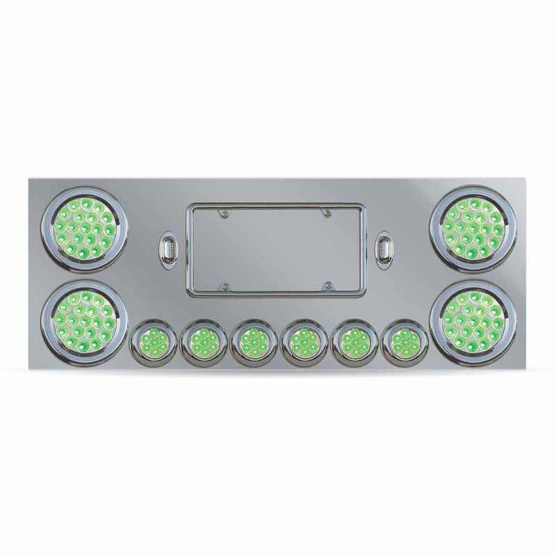 TU-9001L6 Dual LED Rear Center Panel – 4″ & 2″ Dual LEDs (Clear Lens) | Stainless Steel REAR CENTER PANEL Dark Gray